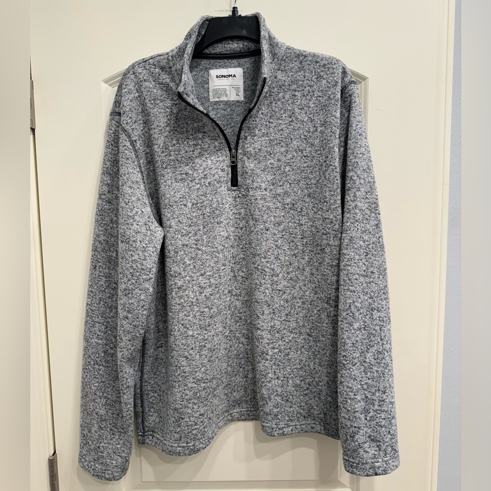 Sonoma Men’s XL Super Soft Knit 1/4 Zip Sweater Gray